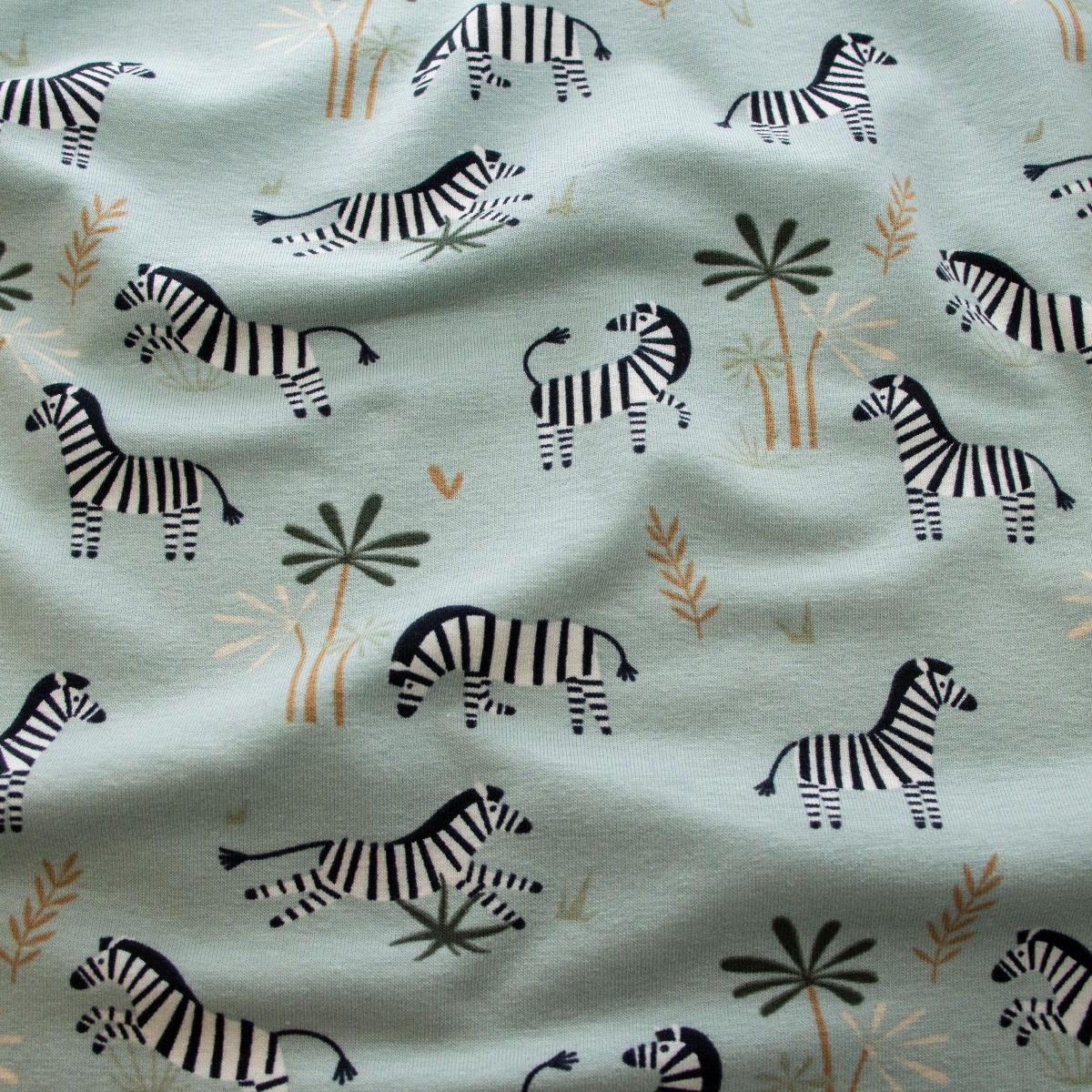 Jersey Baumwolle - Zebras - babyblau