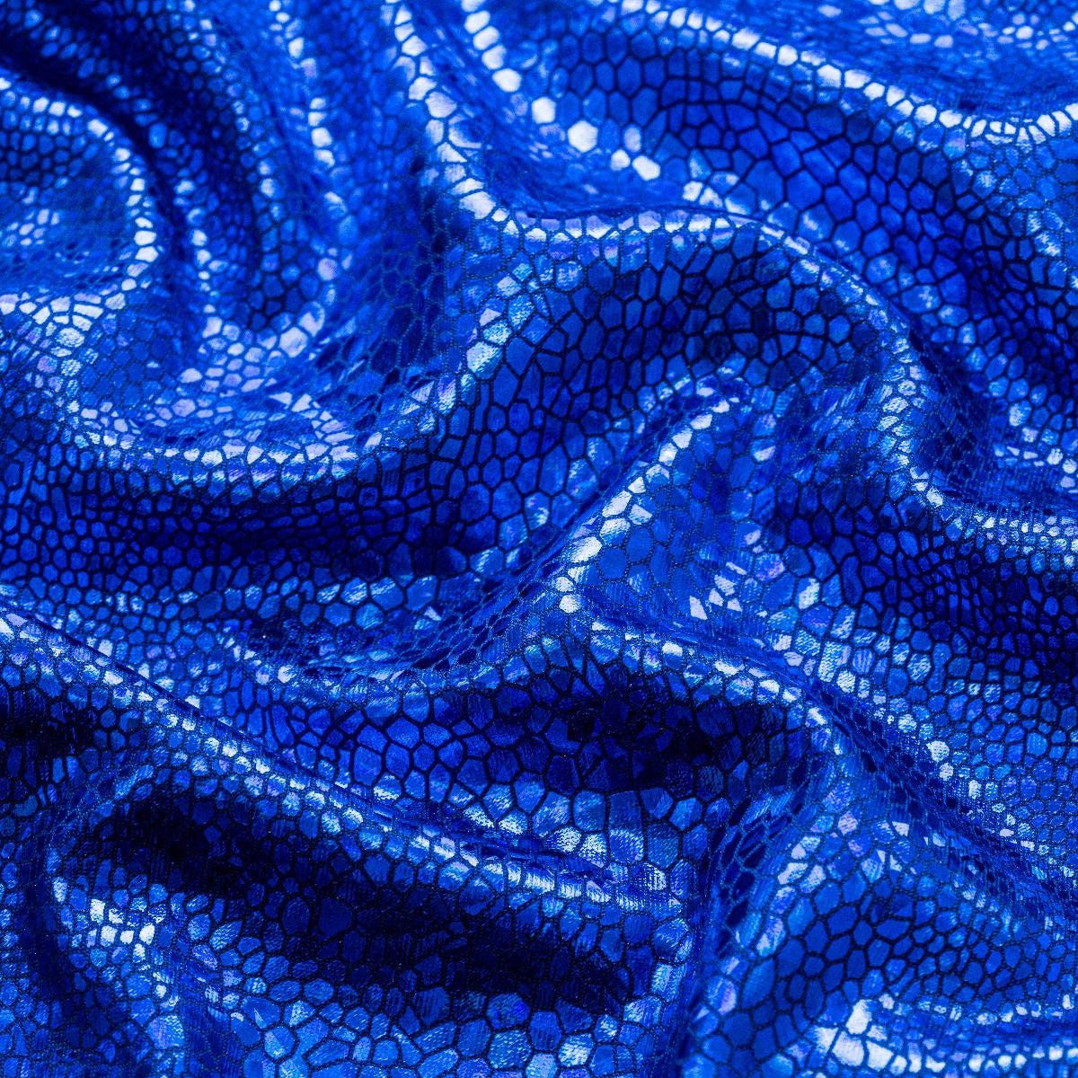 Elastischer Funktionsjersey mit Foliendruck - Holografisches 3D Design Reptilienhaut