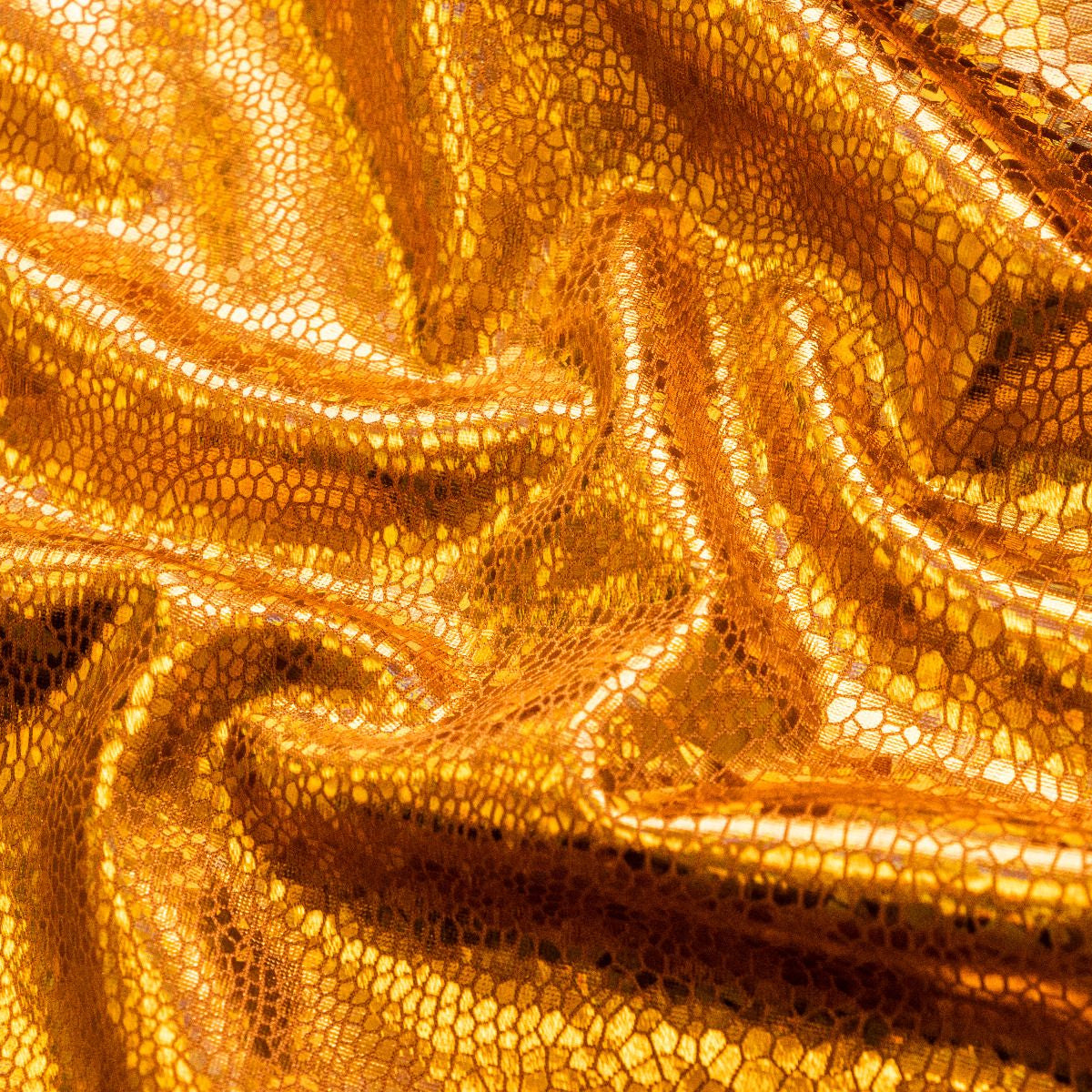 Elastischer Funktionsjersey mit Foliendruck - Holografisches 3D Design Reptilienhaut