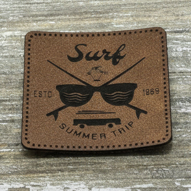 Label Kunstleder KDS - Surf Summer Trip - braun