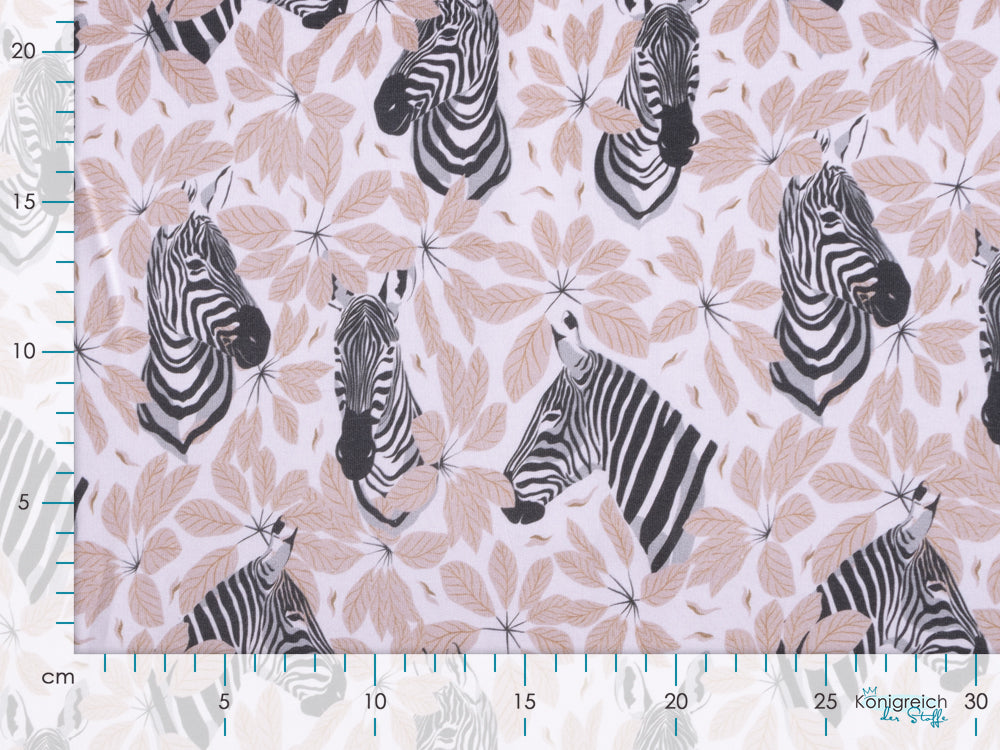 Sweat French Terry - Zebras - weiß