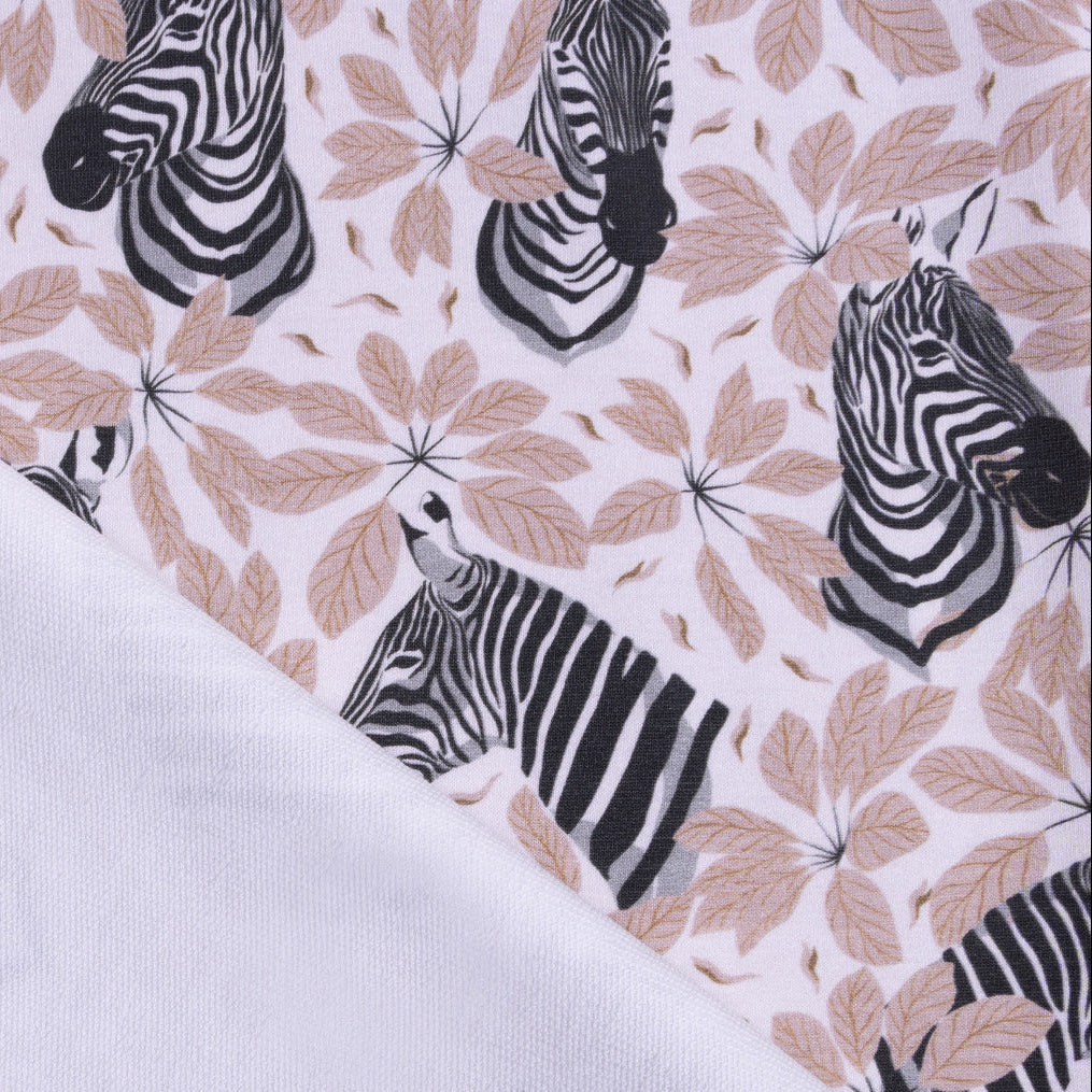 Sweat French Terry - Zebras - weiß