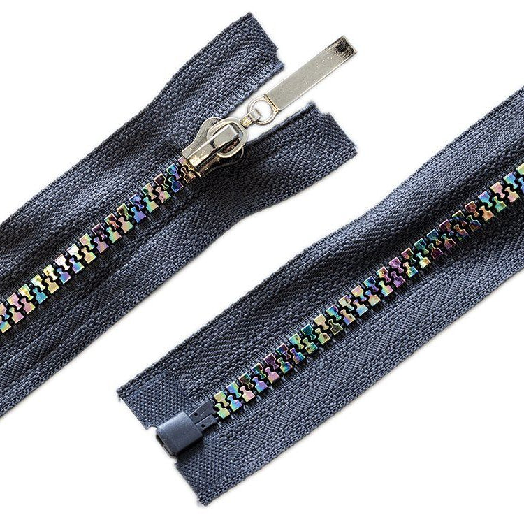 Reißverschluss mit Regenbogen Effekt teilbar - 5 mm x 80 cm