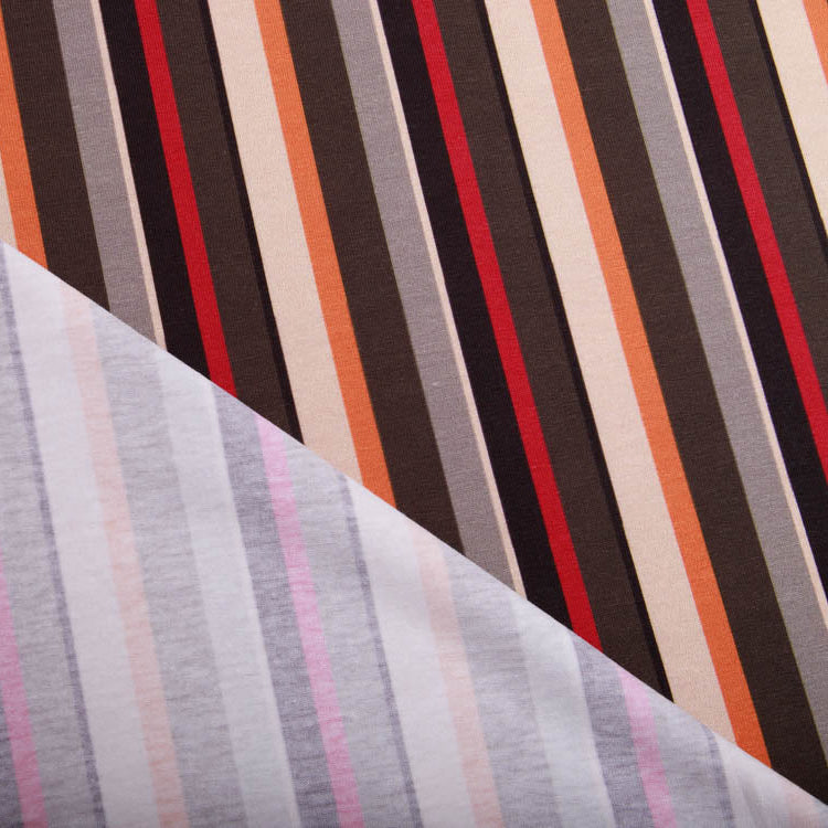 Jersey Swafing Woody by Steinbeck - Streifen - schwarz/weinrot/orange