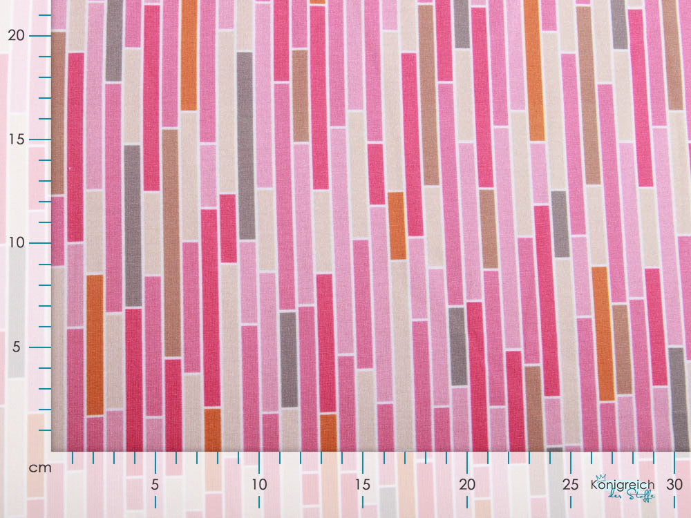 Jersey Swafing Woody by Steinbeck - Mosaikstreifen - rosa/beige/ocker