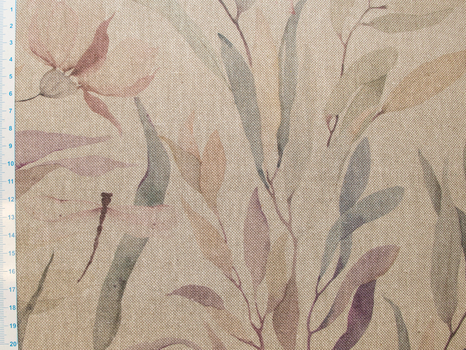 Canvas Swafing Christel - Blätter und Libellen in Wasserfarbenoptik - beige-flieder