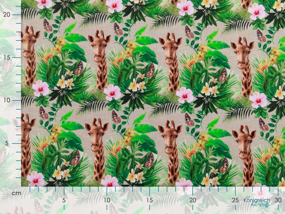 Jersey Digitalprint Stenzo - Giraffen und Blätter auf Kratzoptik