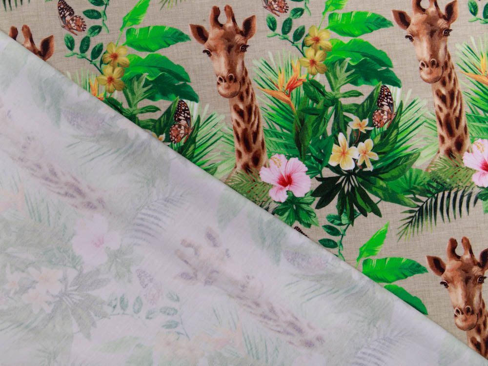 Jersey Digitalprint Stenzo - Giraffen und Blätter auf Kratzoptik