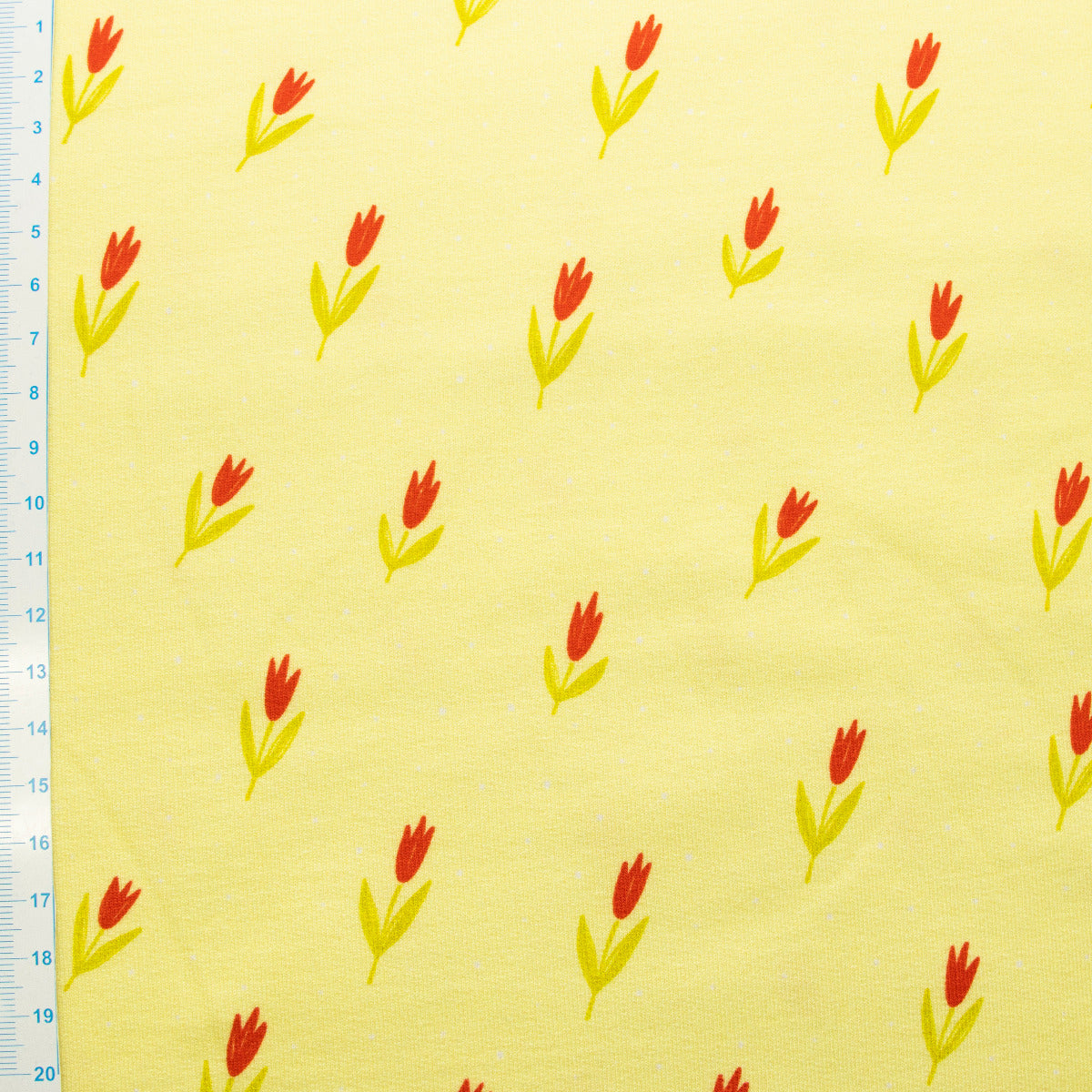 French Terry Swafing Femke - Tulpen - sonnengelb