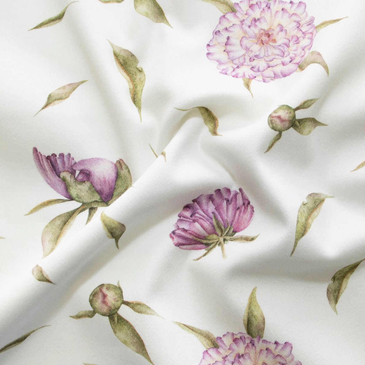 Webware Baumwollsatin Swafing Martha - Blumenmeer - weiß