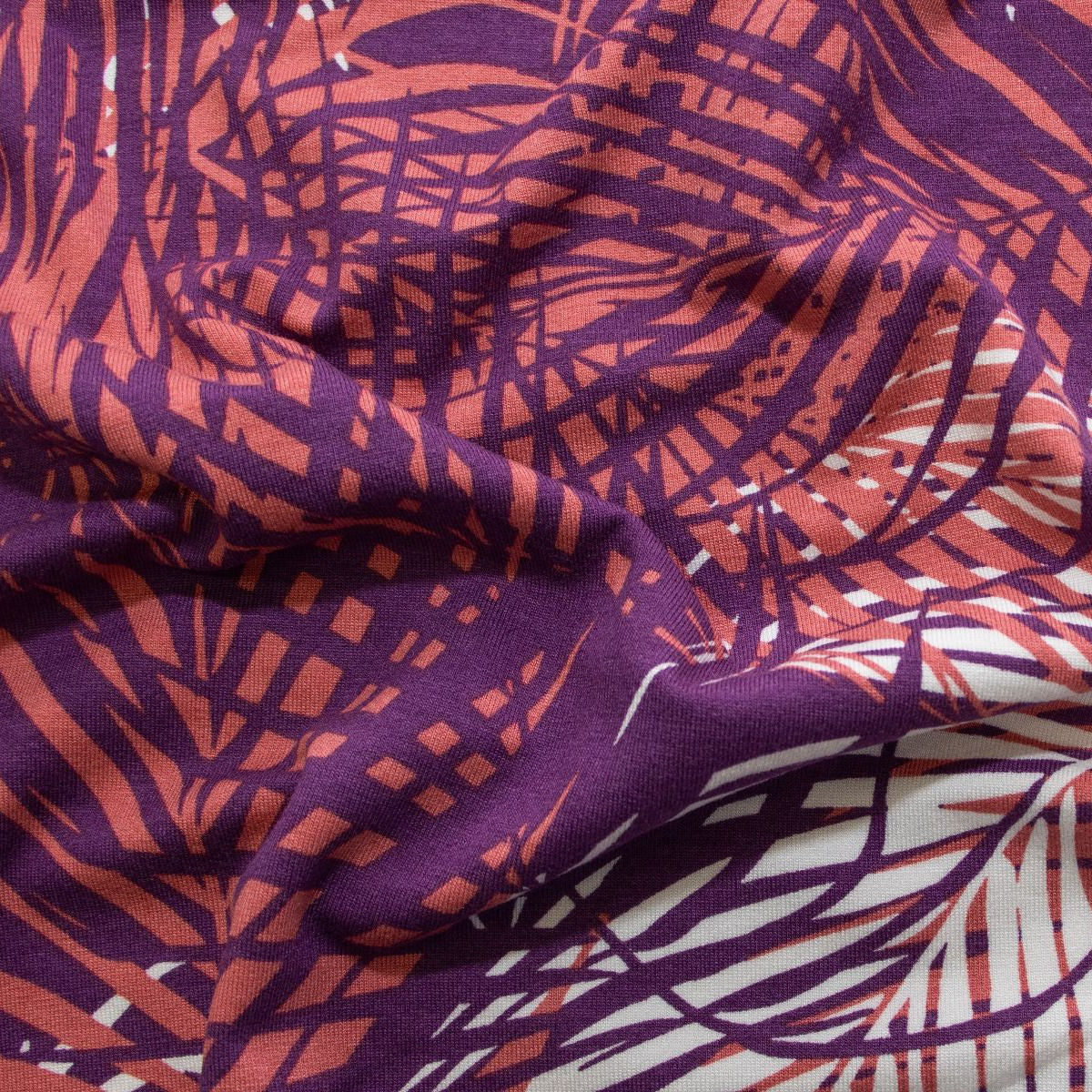 Jersey Viskose Swafing Amsterdam - Palmenblätter - lila