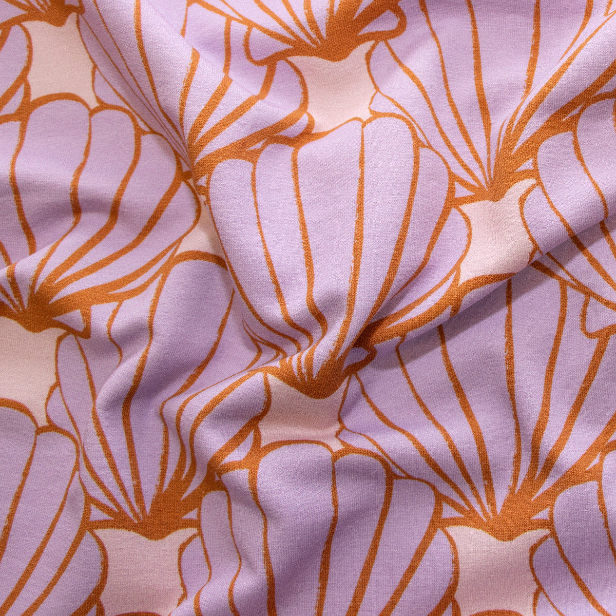 French Terry Swafing - Seashell by Cherry Picking - Muscheln - flieder - rosa