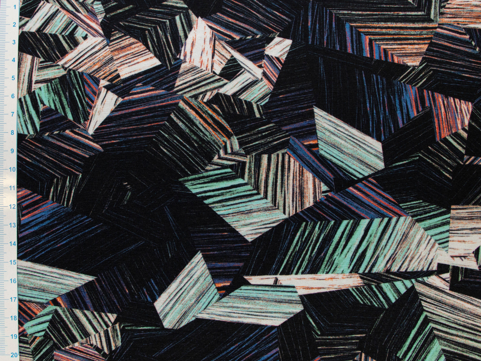 Jersey Baumwolle Swafing Patty - Retromuster - schwarz