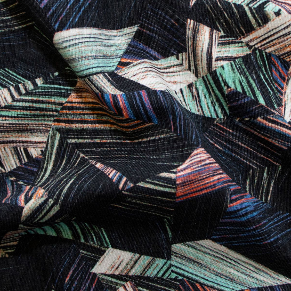 Jersey Baumwolle Swafing Patty - Retromuster - schwarz