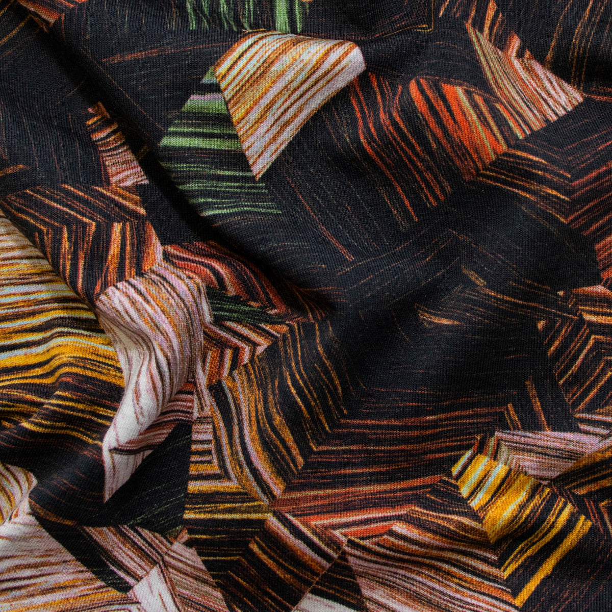 Jersey Baumwolle Swafing Patty - Retromuster - schwarz