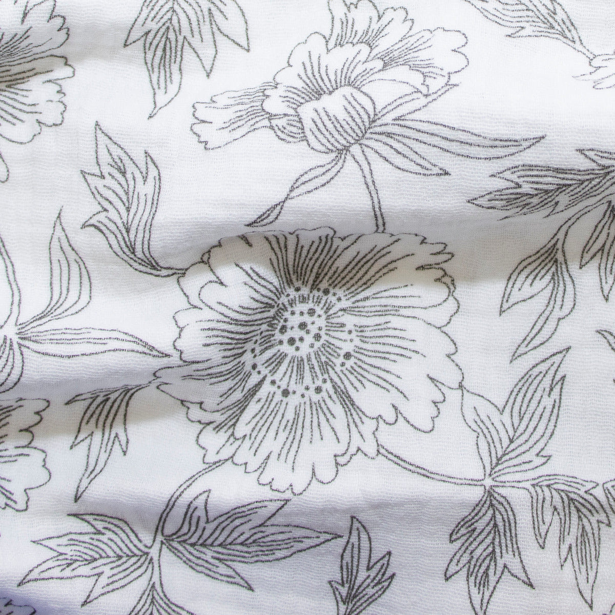 Baumwolle Musselin Double Gauze - Blümchen - Wollweiß