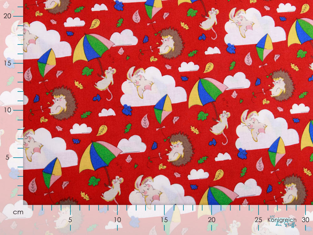 Webware Baumwolle Patchwork - Igel und Hasen