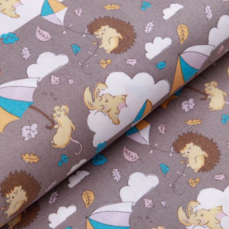 Webware Baumwolle Patchwork - Igel und Hasen