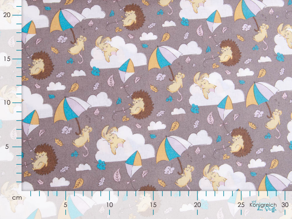 Webware Baumwolle Patchwork - Igel und Hasen