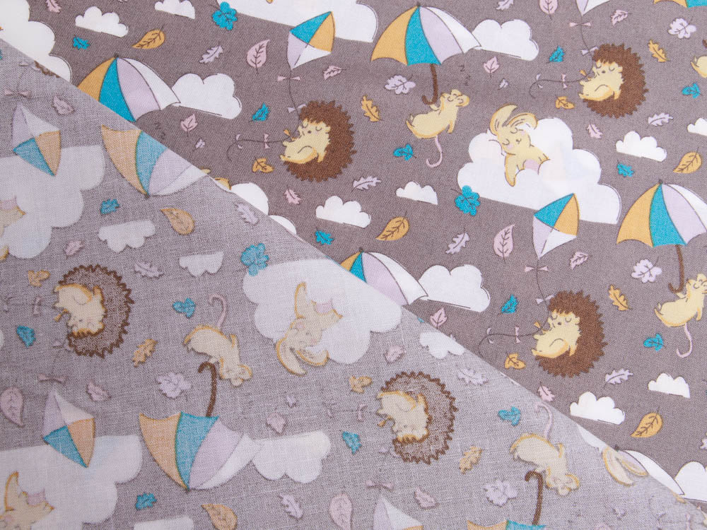 Webware Baumwolle Patchwork - Igel und Hasen