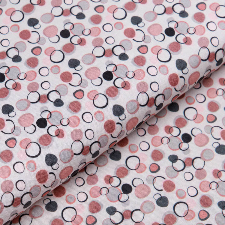 Webware Baumwolle Patchwork - Kreise - grau