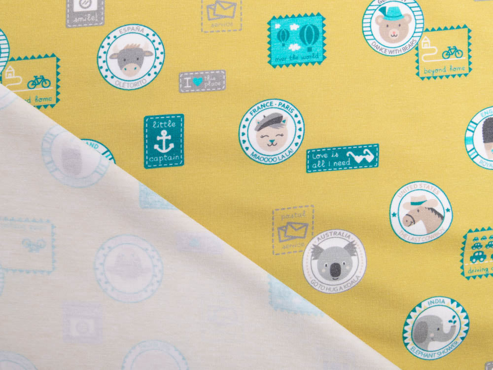 Jersey Avalana - verschiedene Tier-Patches und Briefmarken - senf