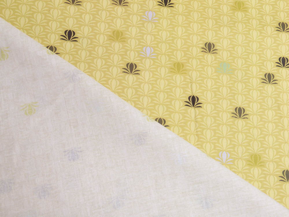 Webware Baumwolle Patchwork - abstraktes Gras - ocker