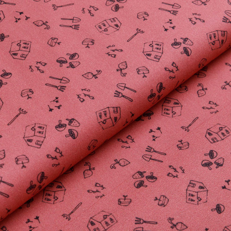 Webware Baumwolle Patchwork - Haus und Garten - altlachs