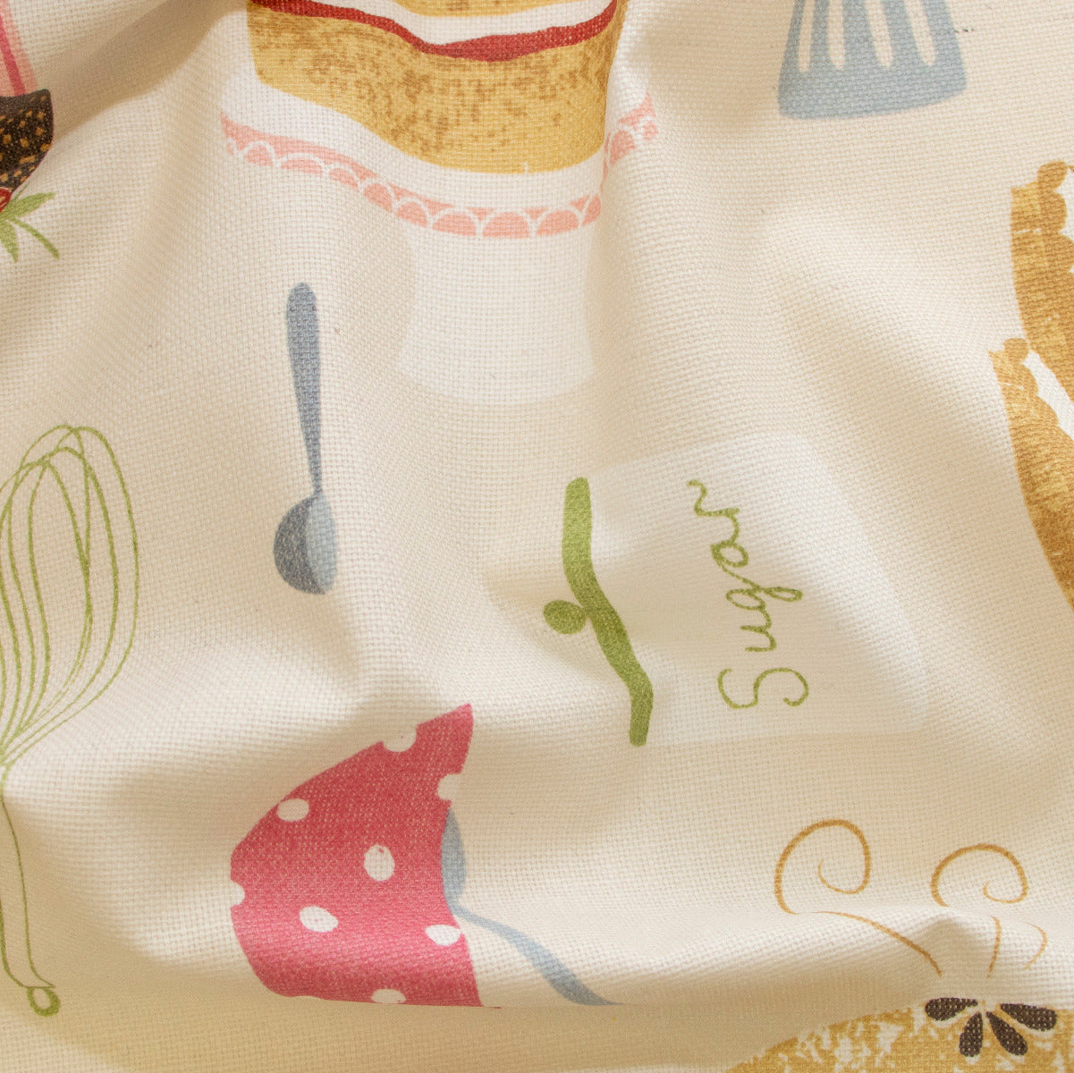 Dekostoff Half-Panama Leinenoptik - Kuchenzeit - Champagne