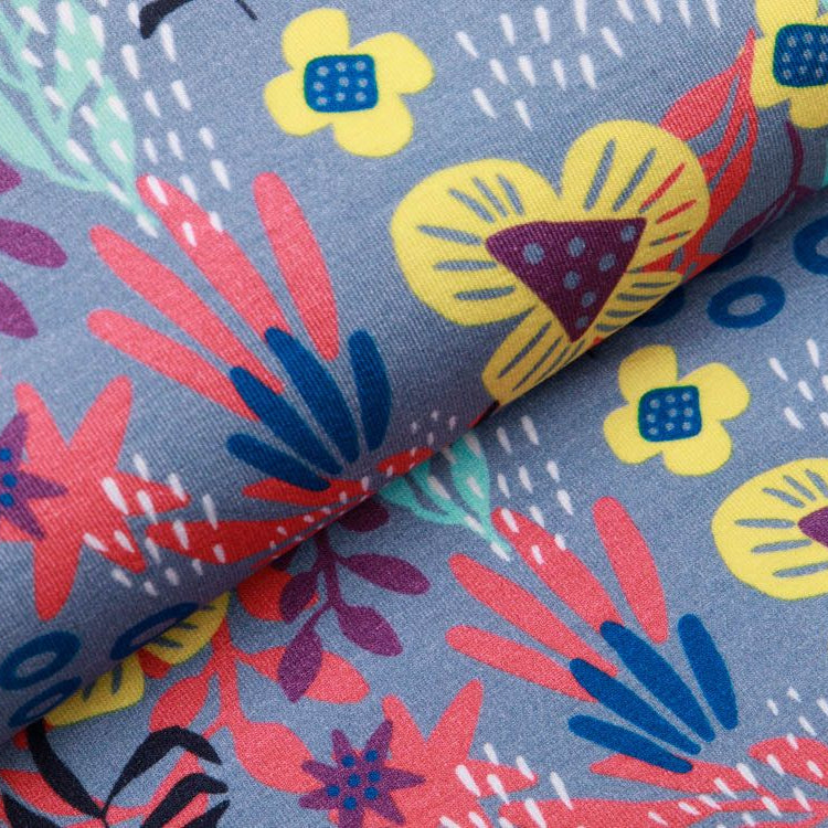 Jersey Viskose Swafing Boho Bravo by Jolijou - Blumen und Gräser