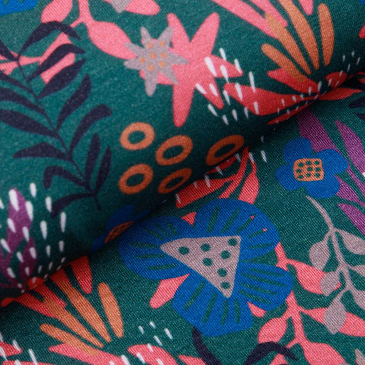 Jersey Viskose Swafing Boho Bravo by Jolijou - Blumen und Gräser