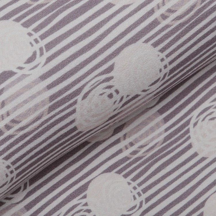 Jersey Viskose Crepe - Fräulein von Julie - Kreise auf Streifen - grau