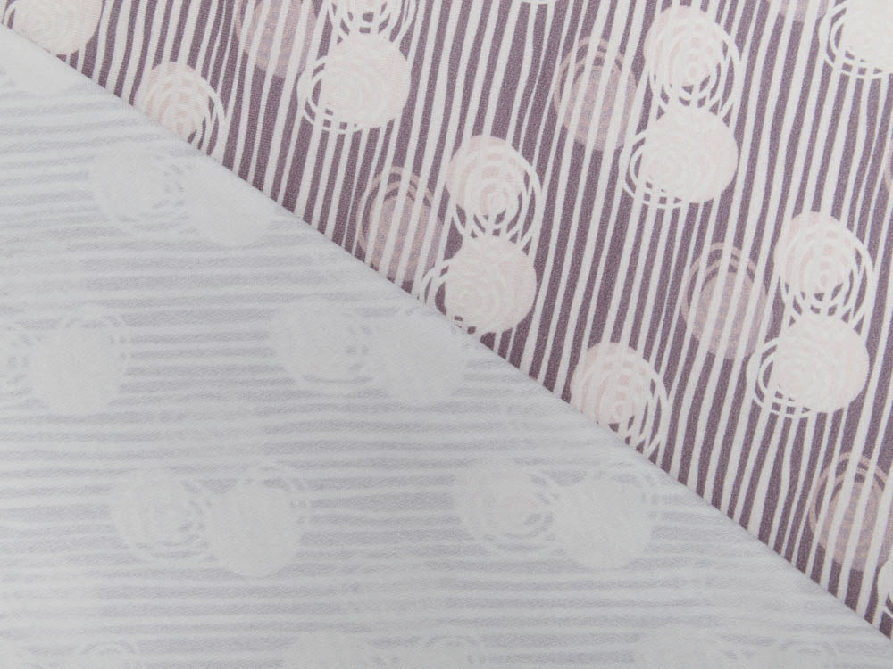 Jersey Viskose Crepe - Fräulein von Julie - Kreise auf Streifen - grau