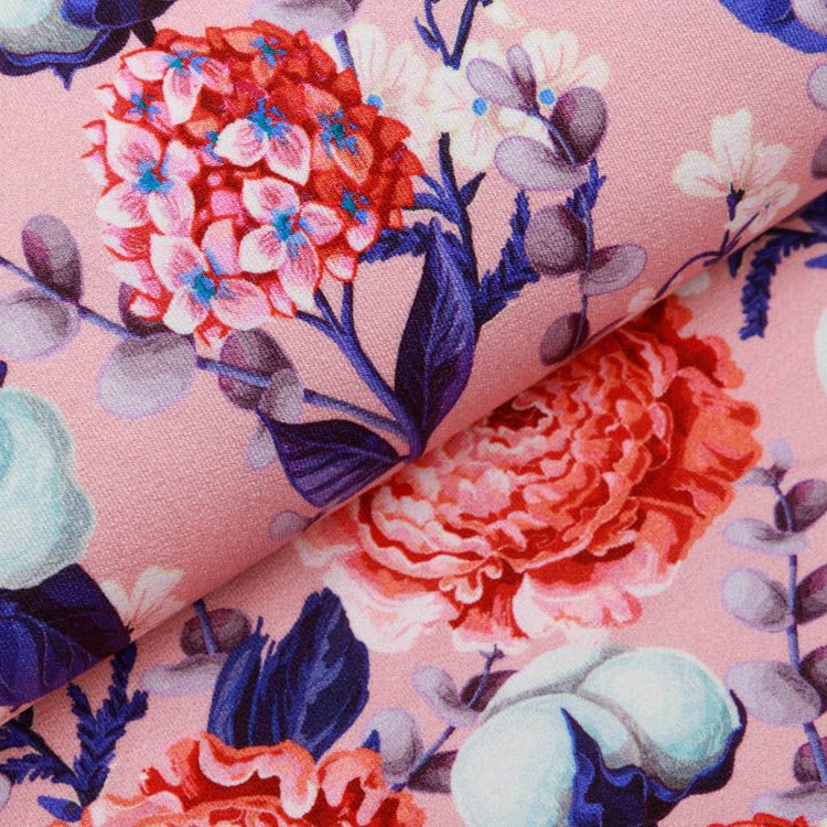 Jersey Viskose Crepe - Fräulein von Julie - Blüten - rosa