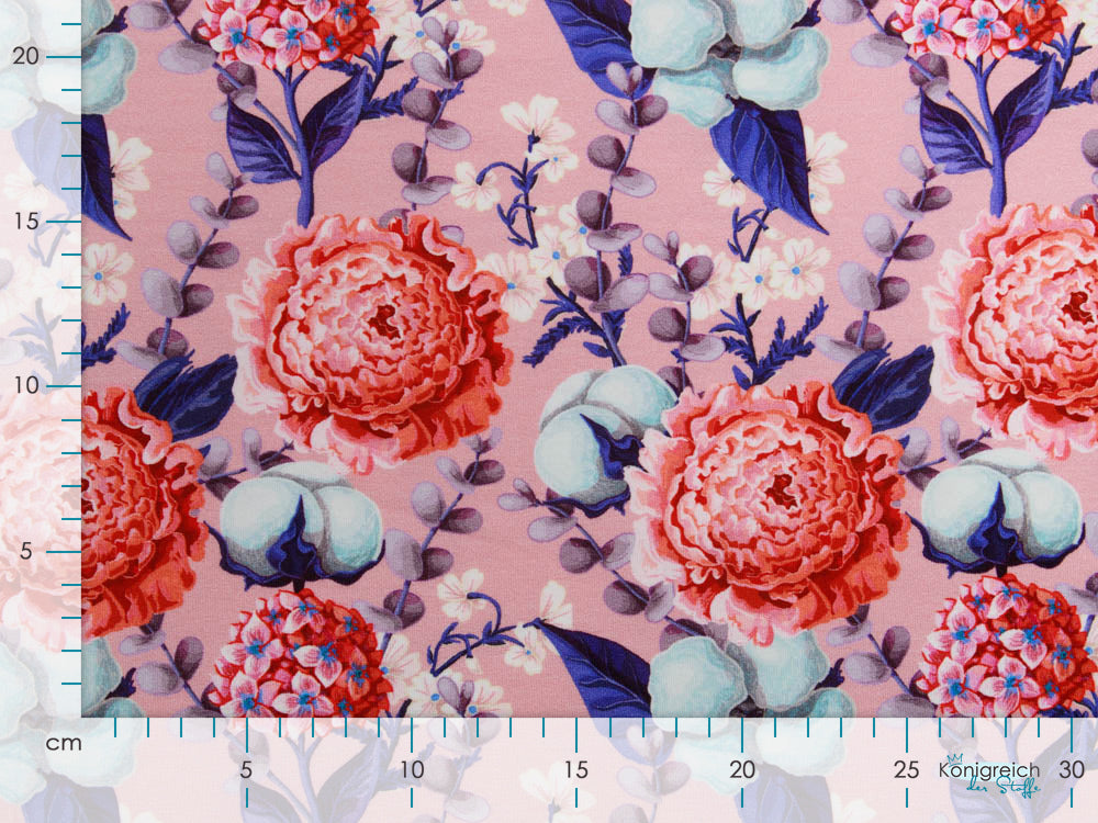 Jersey Viskose Crepe - Fräulein von Julie - Blüten - rosa