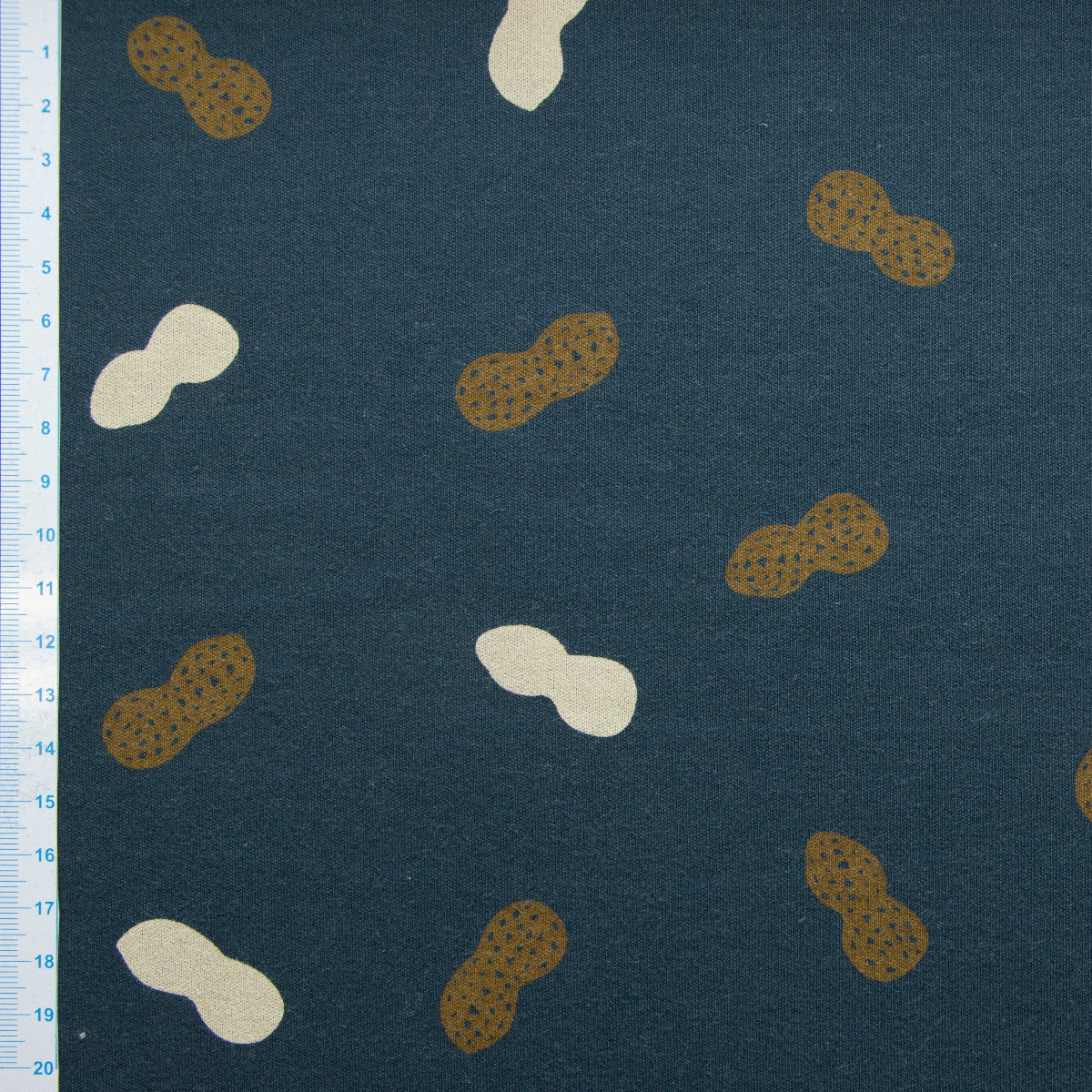 Leichter Interlock - Erdnüsse - petrol-blau