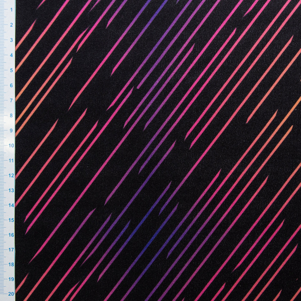 Elastischer Funktions- und Sportjersey Digitaldruck - Abstrakte Streifen - schwarz