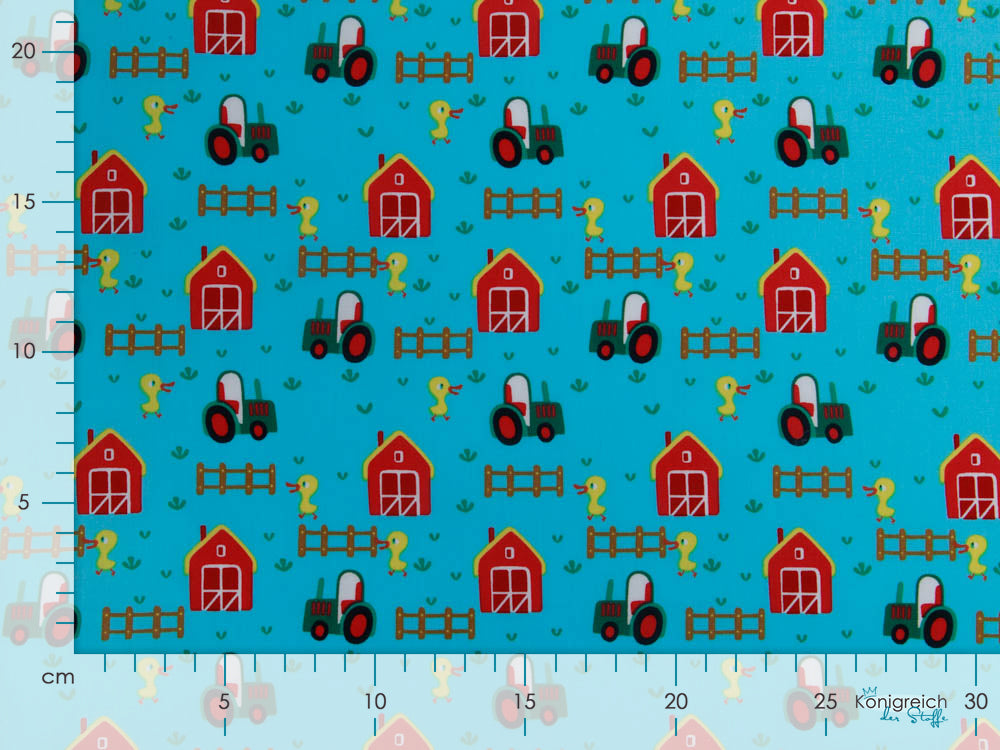 Webware Baumwolle Popeline - Bauernhof