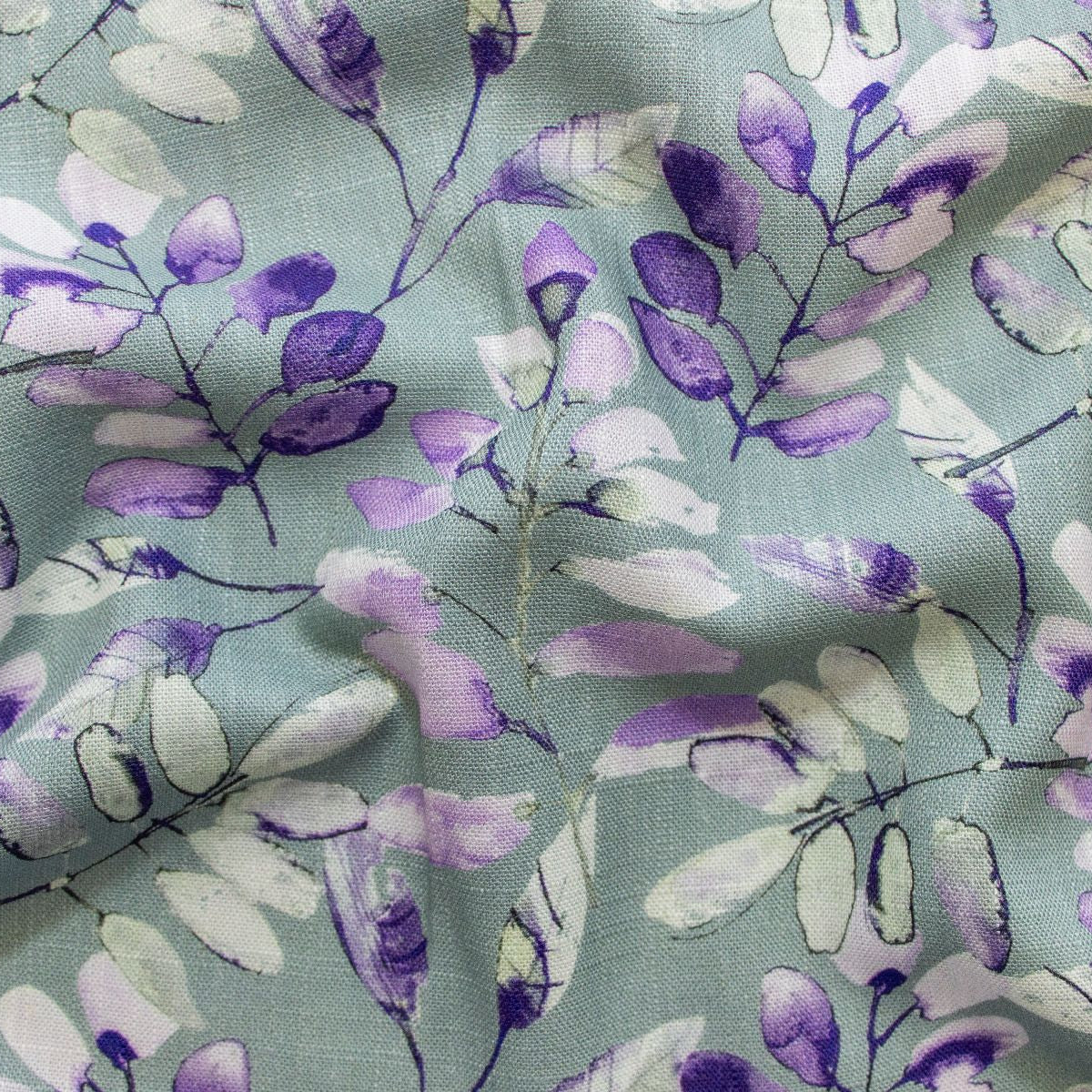 Webware Viskose Leinen - Eucalyptus - dunkle minze