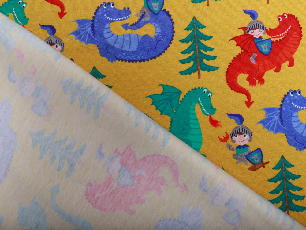 Jersey Swafing Ritter Drachenherz by Sandra Kretzmann - Ritter / Drachen - senf