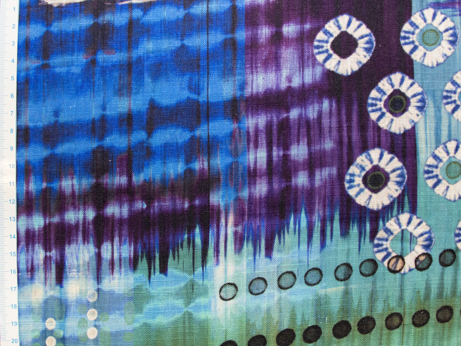 Webware Viskose Leinen - verschiedene Muster - blau