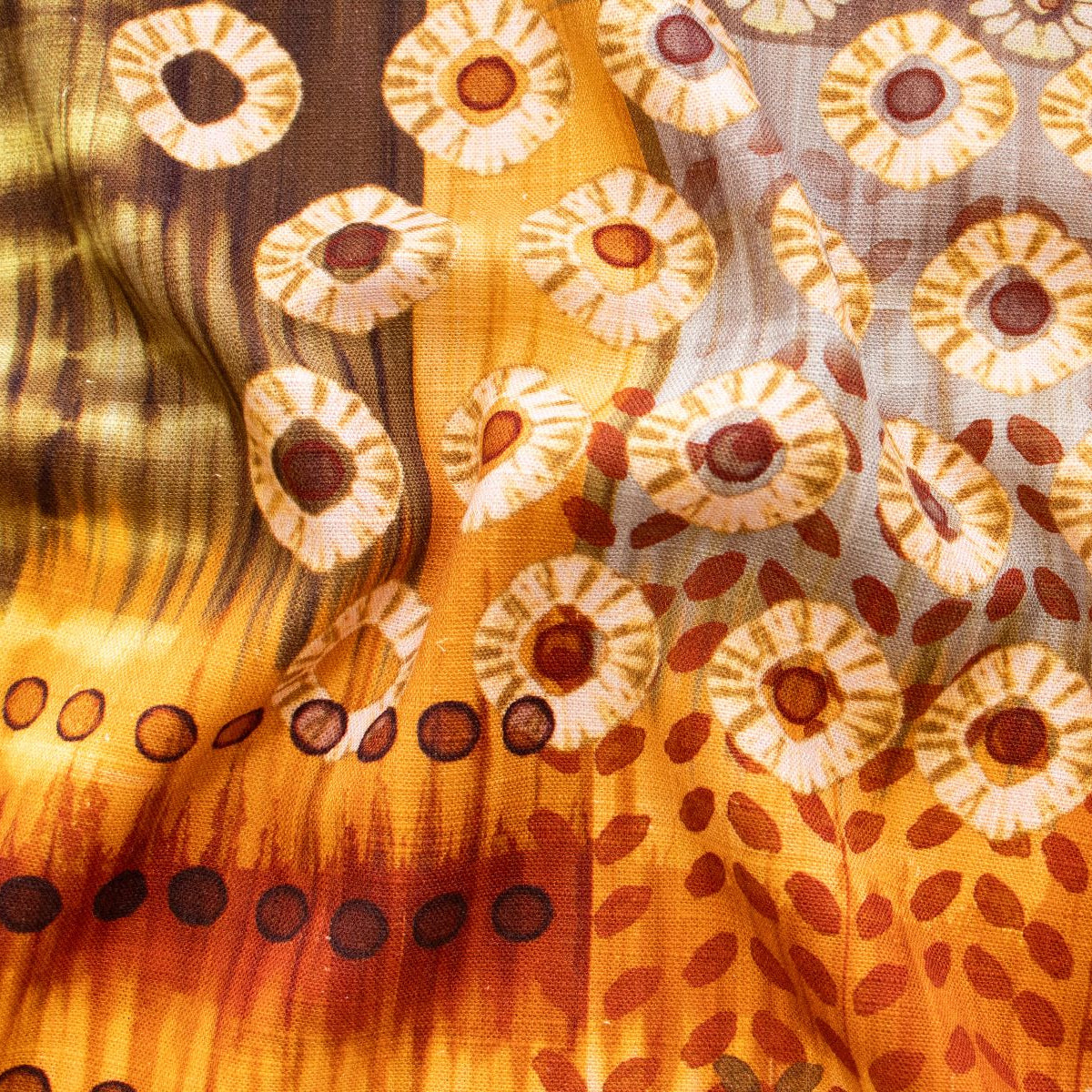 Webware Viskose Leinen - verschiedene Muster - orange