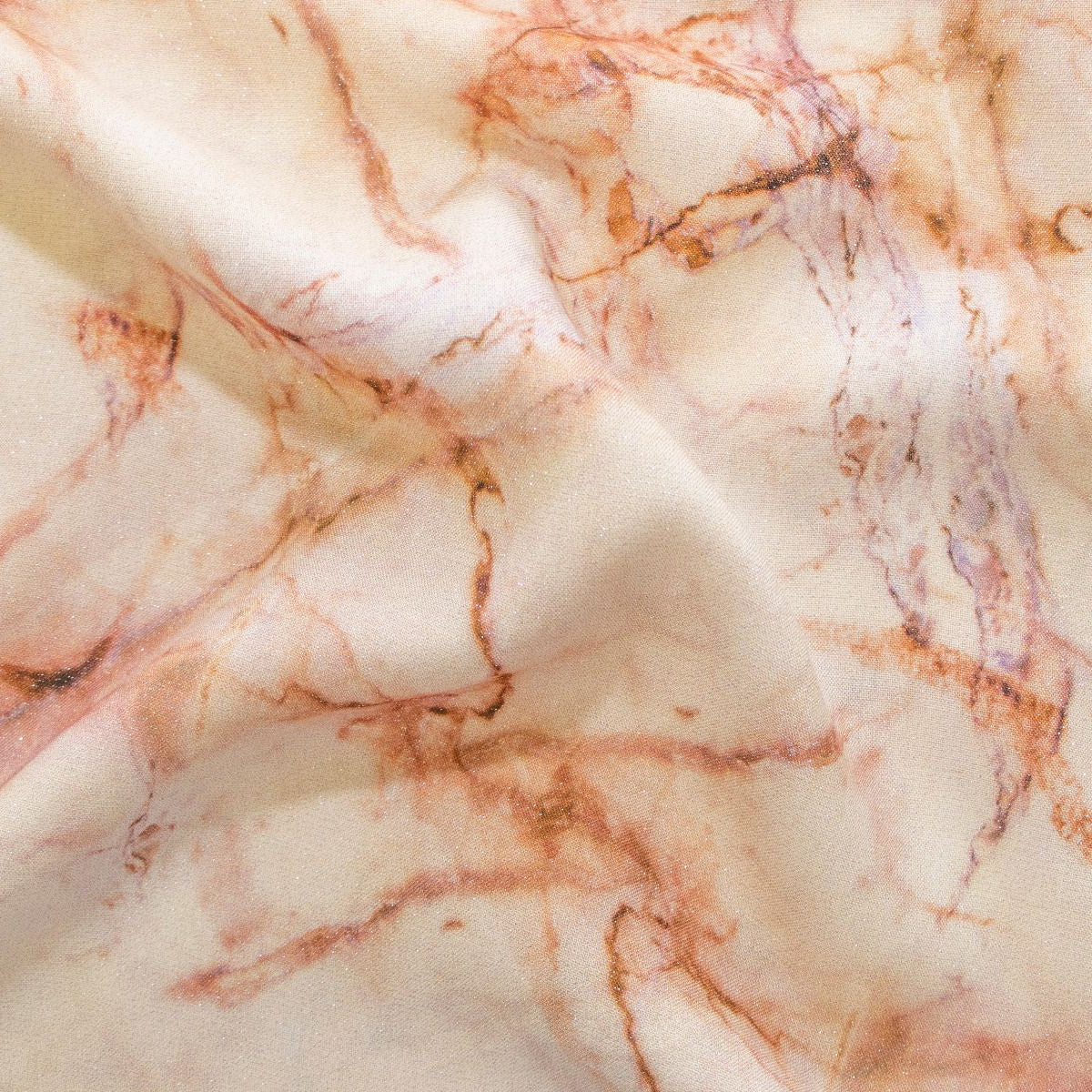 Webware Viskose - Marmormuster mit Glitzerschimmer - orange