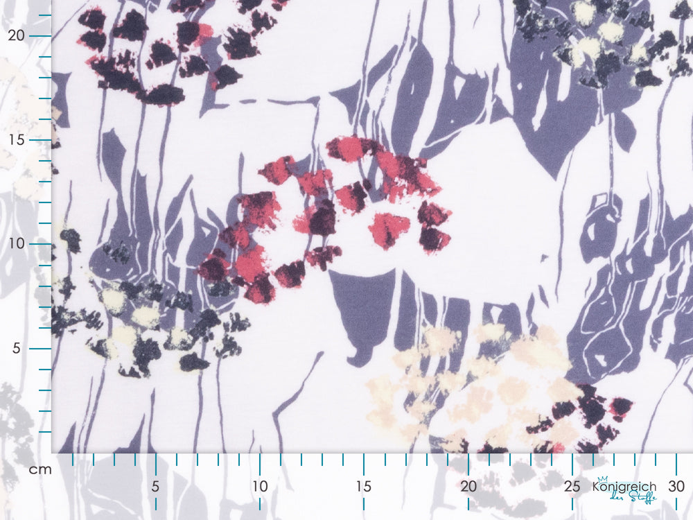 Single Jersey - abstraktes Muster - weiß