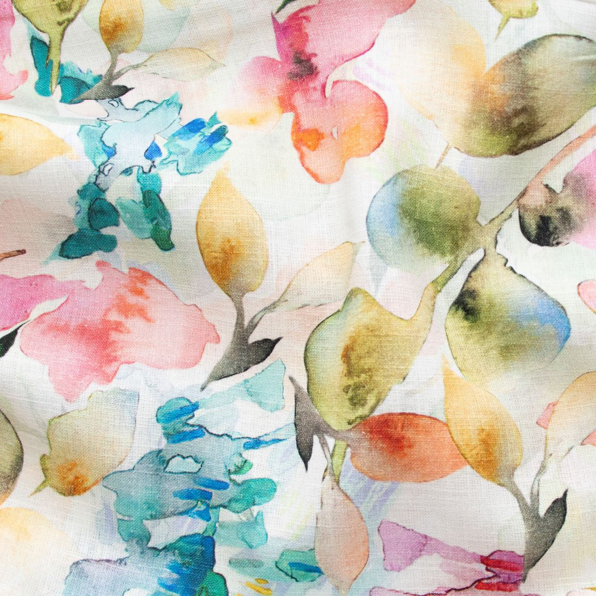 Leinen mit 10 % Baumwolle - Aquarell Blätter