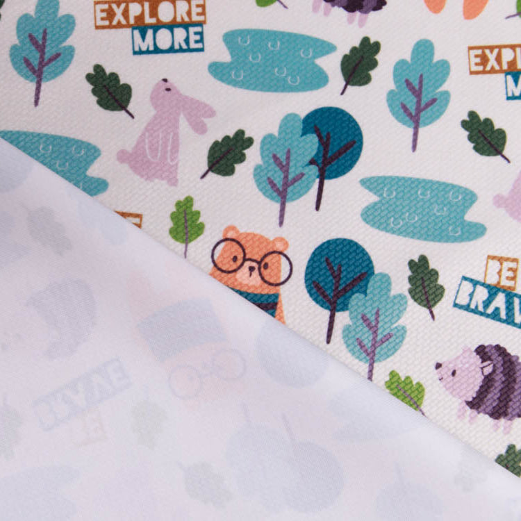 Struktur Velvet - Waldtiere auf Spurensuche - weiß