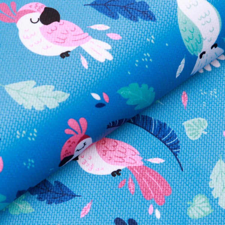 Struktur Velvet - verschiedene Papageien - petrol