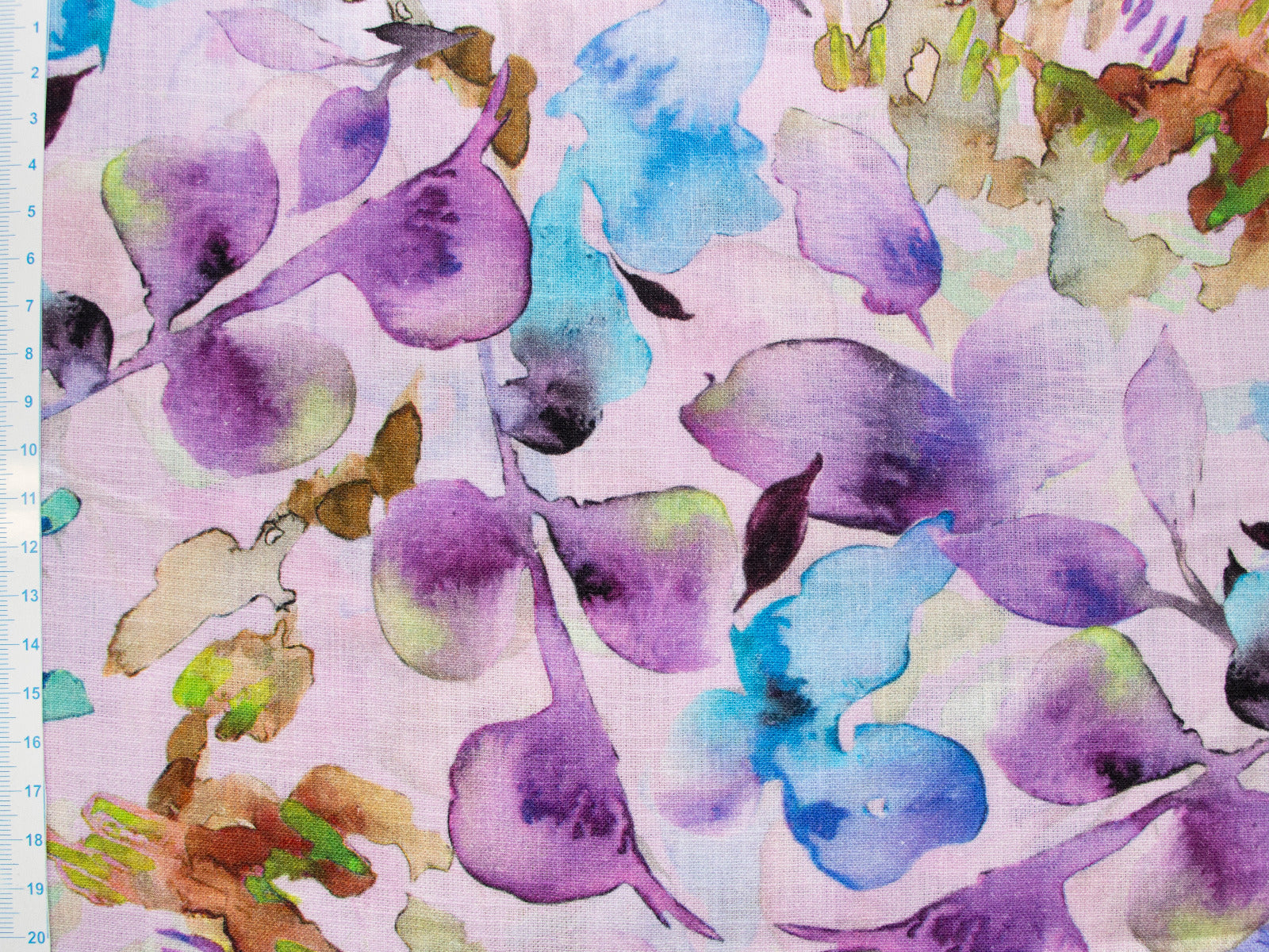 Leinen mit 10 % Baumwolle - Aquarell Blätter