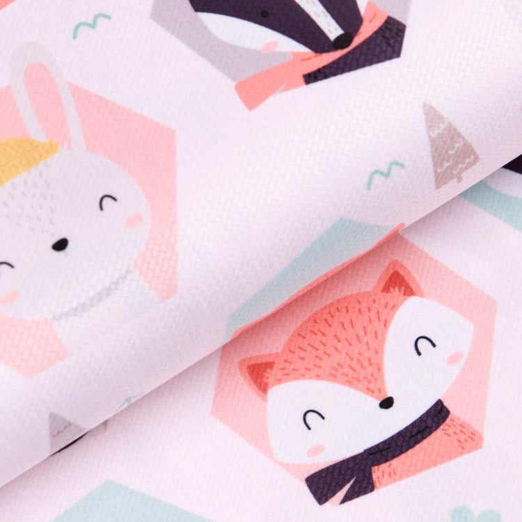 Struktur Velvet - Waldtiere - pastellrosa