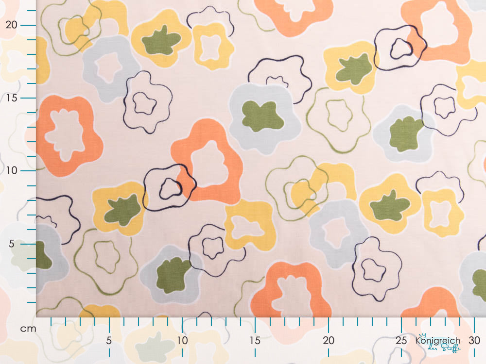 Jersey - große Farbklekse - helles beige